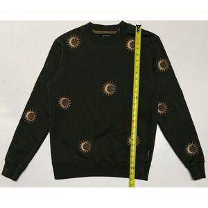 Scotch & Soda Unisex Olive Green Sun Moon Celestial Embroidered Sweatshirt Small